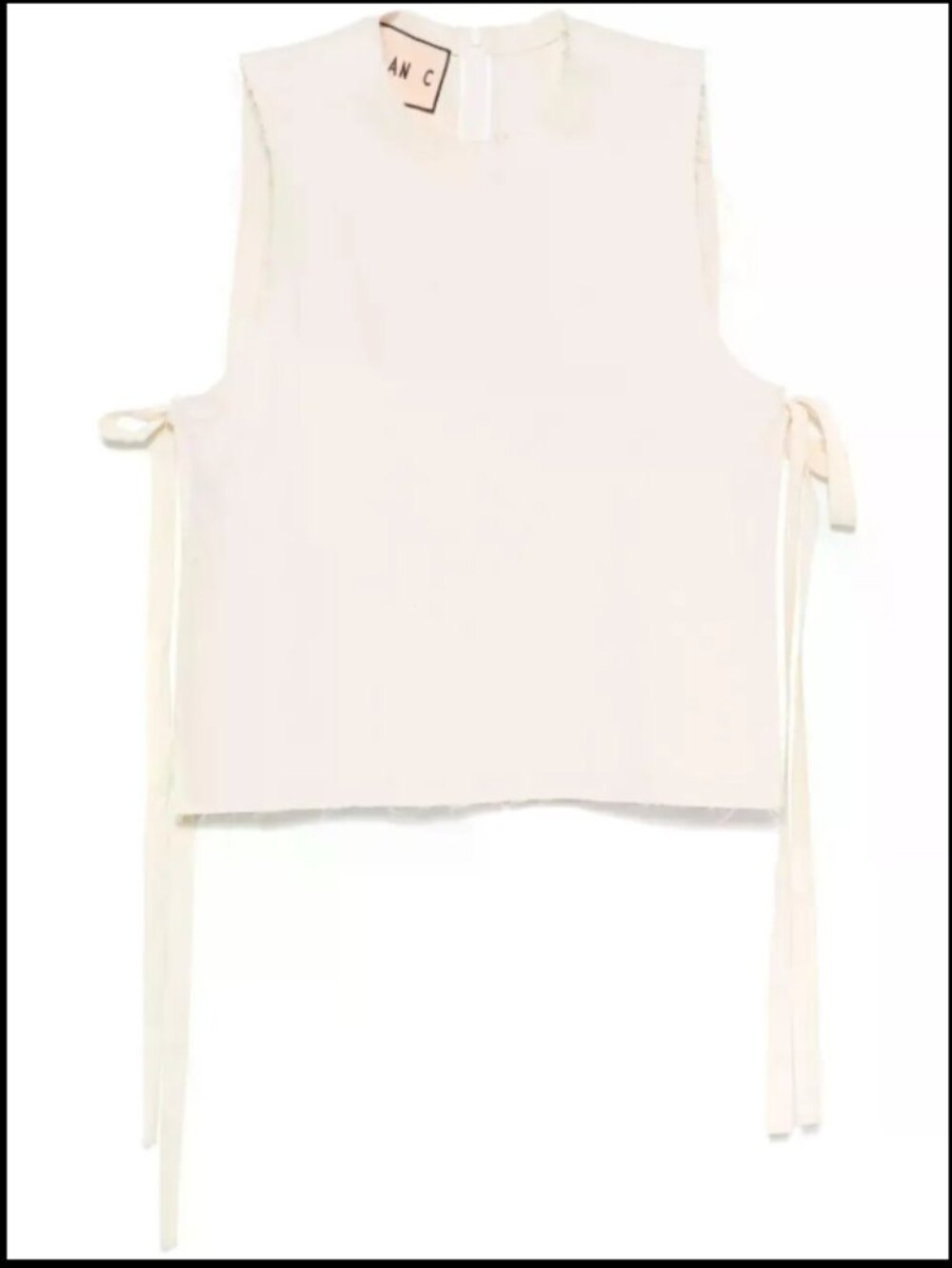 Plan C Sleeveless Top Ivory Linen 100% Cotton Size 44 NWT